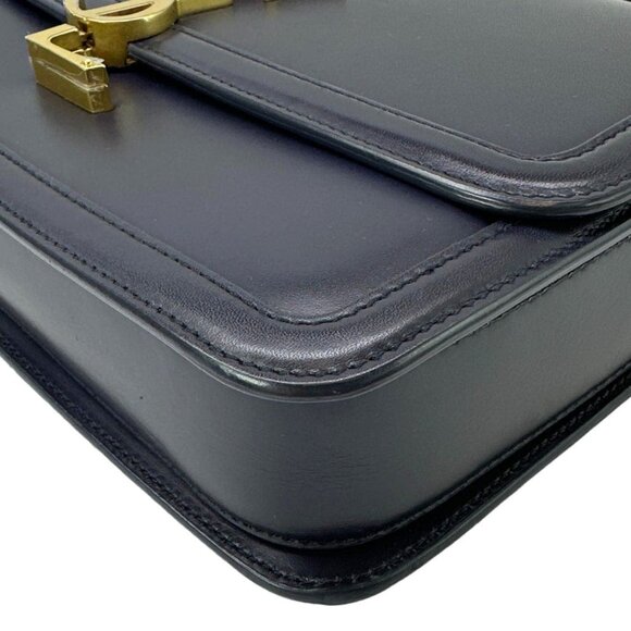 Yves Saint Laurent  Solferino Medium Leather Shoulder Bag Navy Blue - Picture 8 of 12